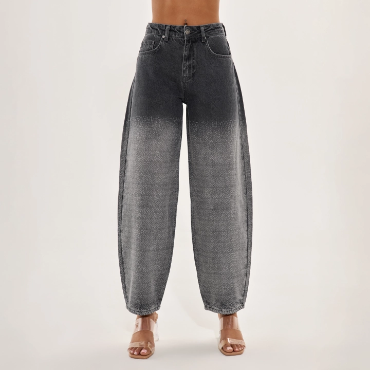 Silver Balloon Jeans with Fluffy Texture – Soft and Stretchy